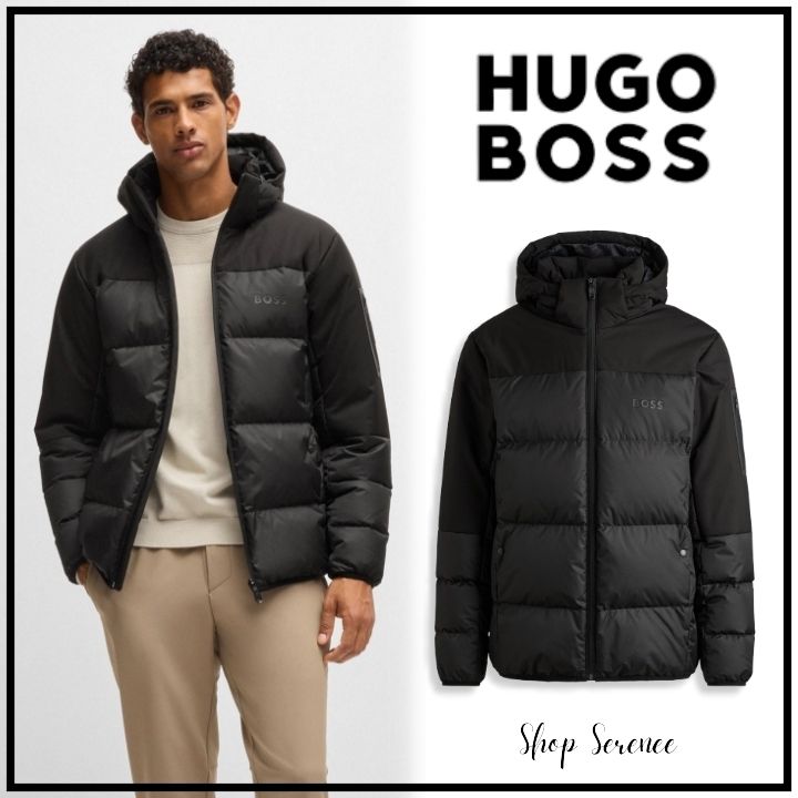 関税込☆【BOSS】はっ水ダウンジャケット デタッチャブルフード (Hugo