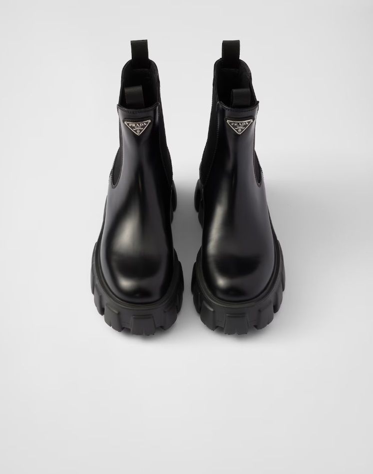 24AW】モノリス ブラッシュドレザーチェルシーブーツ◇プラダ (PRADA