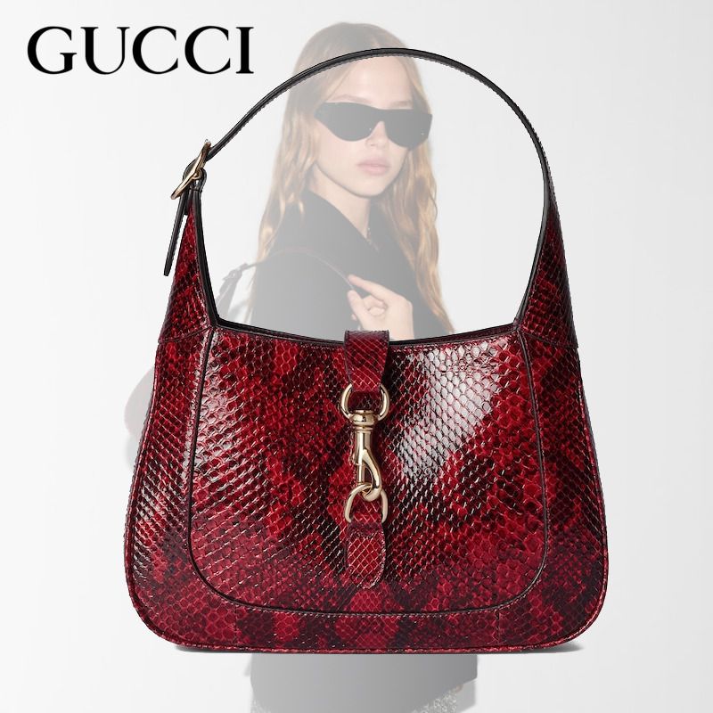 25新作 グッチ ジャッキー スモール パイソン ショルダーバッグ (GUCCI