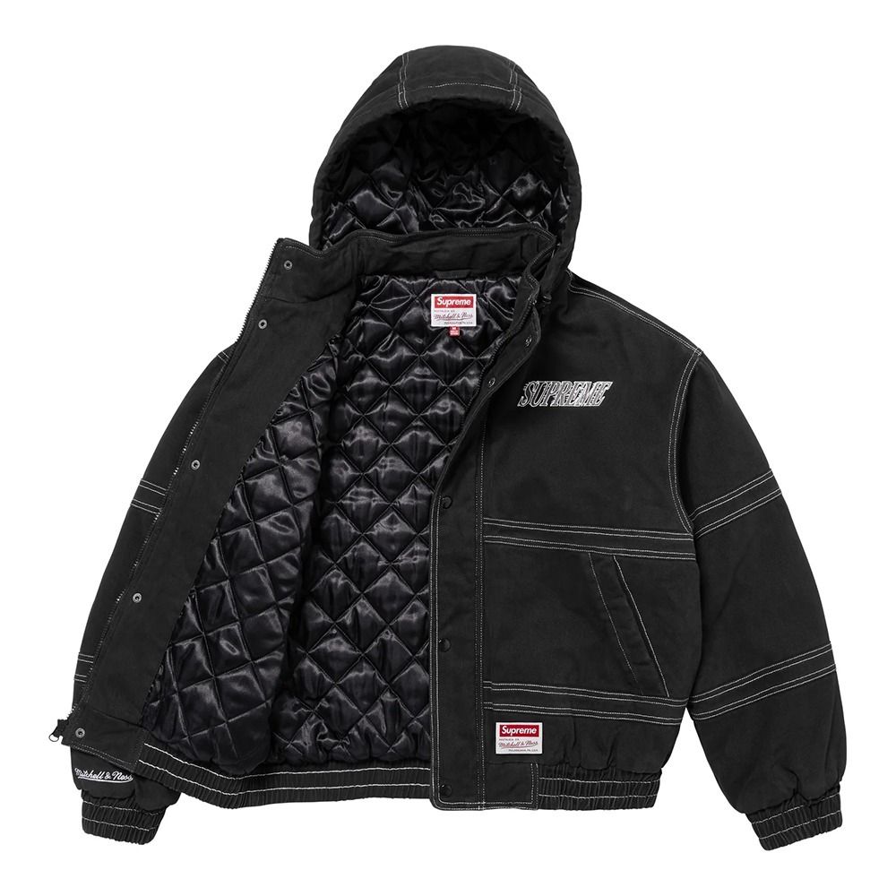 Supreme】Mitchell & Ness Twill Stadium Jacket Black 24FW (Supreme