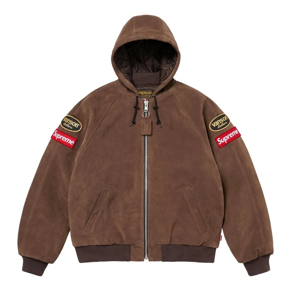 Supreme x Vanson Leathers】Hooded Work Jacket☆Suede☆24FW
