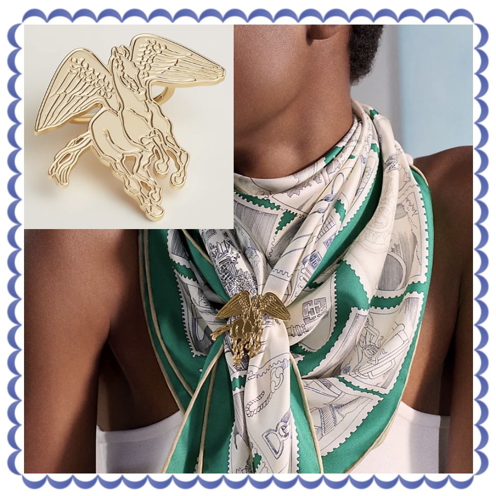 HERMES スカーフリング Pegase scarf ring 直営店ラッピング (HERMES