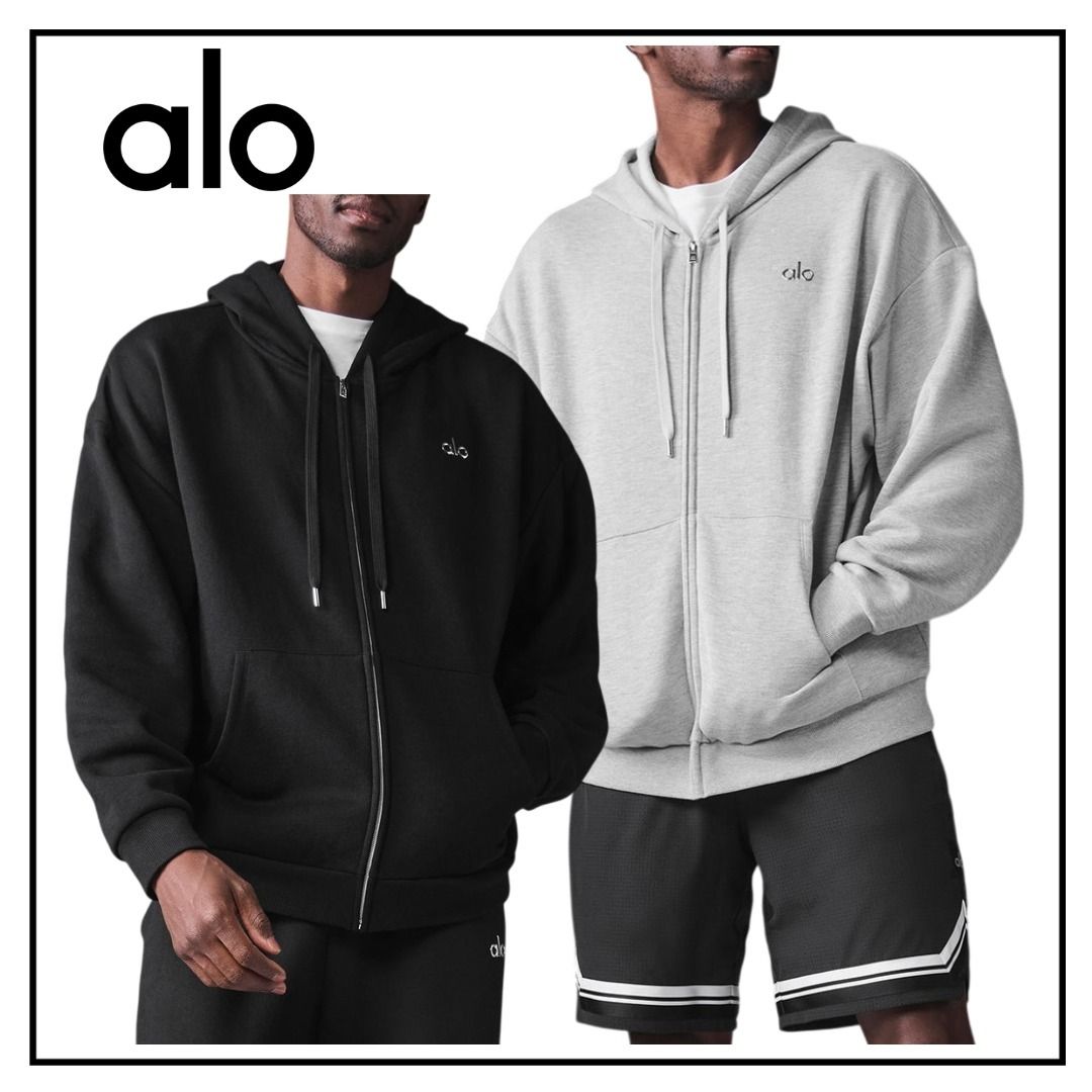 大人気【Alo Yoga】Accolade Full Zip Hoodie ロゴ パーカー (ALO Yoga