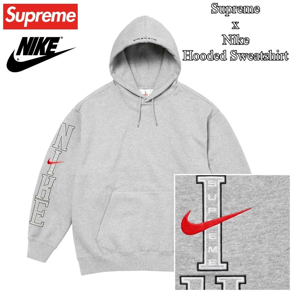 Supreme x Nike】Hooded Sweatshirt☆Heather Grey☆24SS☆ (Supreme