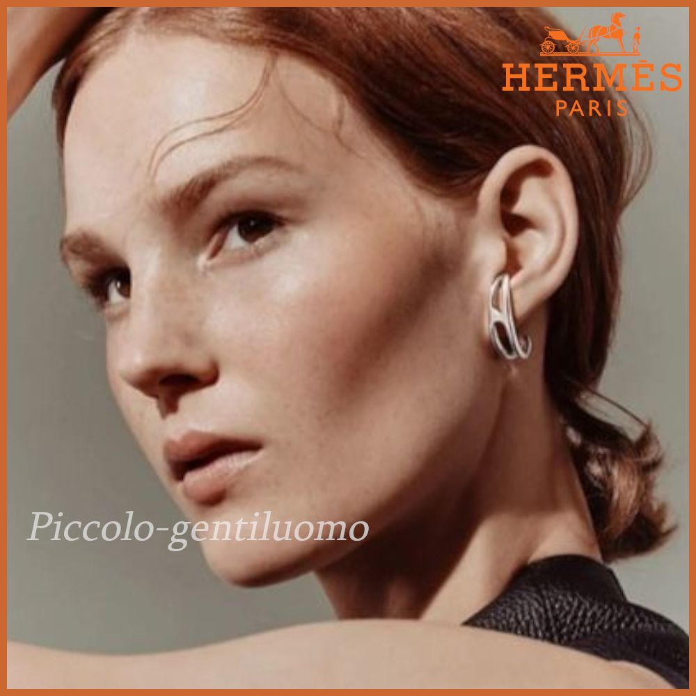 シンプルなのに、圧倒的な存在感♪】エルメス☆シルバーピアス (HERMES
