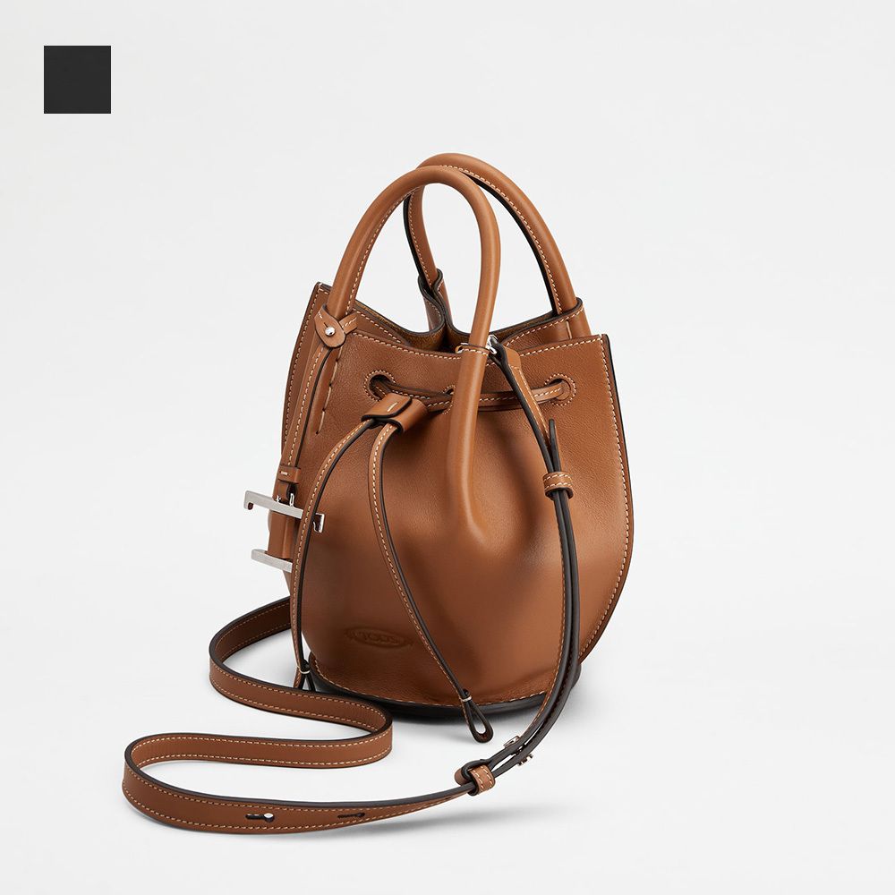☆TOD'S T TIMELESS レザー バケット バッグ ミニ (TOD'S/ショルダー