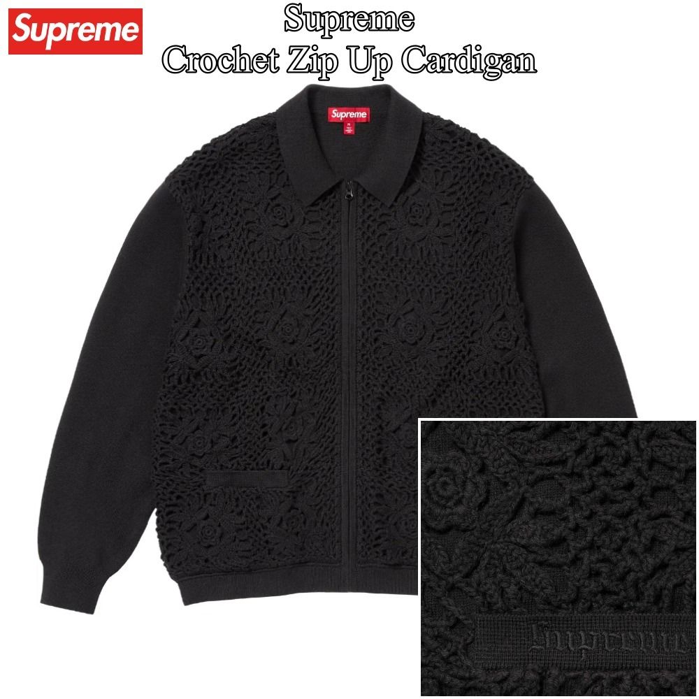 Supreme】Crochet Zip Up Cardigan☆Black☆25SS☆ (Supreme