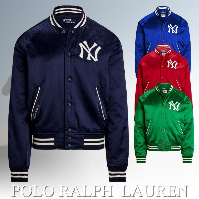 POLO RALPH LAUREN × YANKEES サテン スタジアムジャンパー (POLO