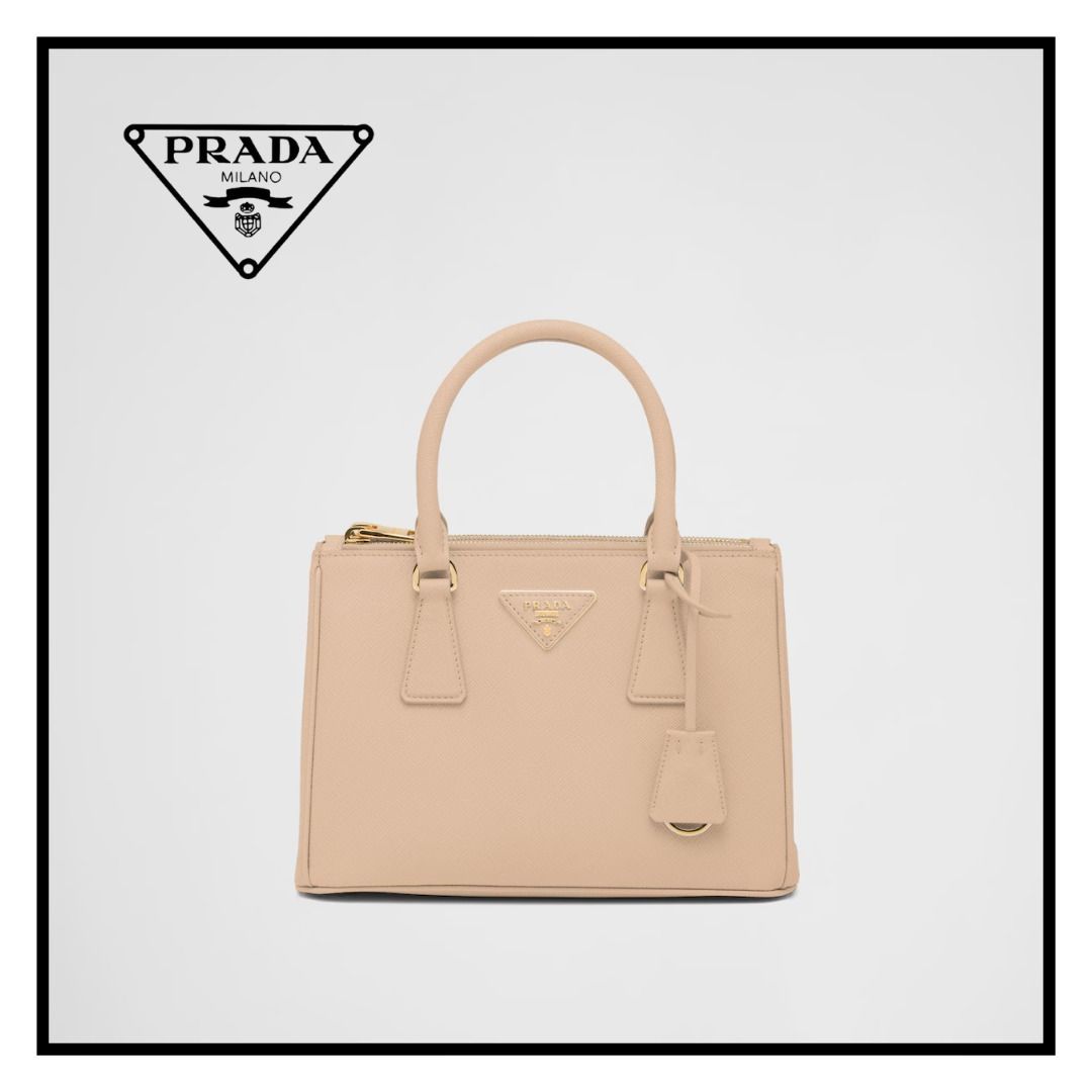 PRADA】ガレリア サフィアーノレザー スモールバッグ ベージュ (PRADA