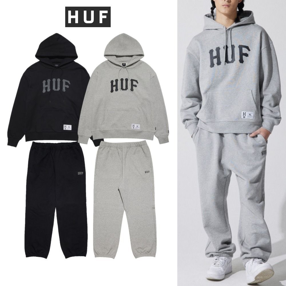 HUF : Logo フーディ & スウェットパンツ セットアップ (HUF