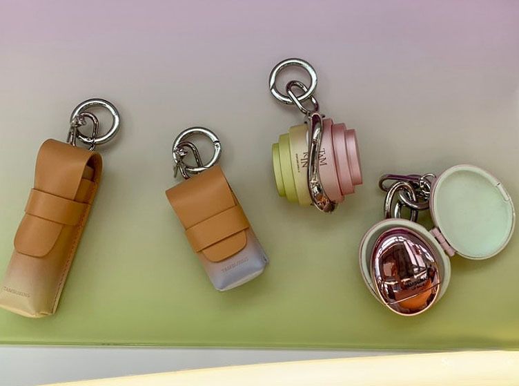 TAMBURINS] Egg Lip Balm Leather Wear Case Keyring 単品 (tamburins