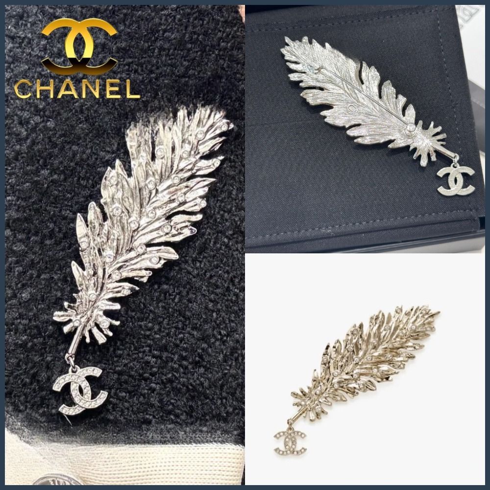 25SS☆軽やかにきらめく】CHANEL フェザーモチーフ ブローチ (CHANEL