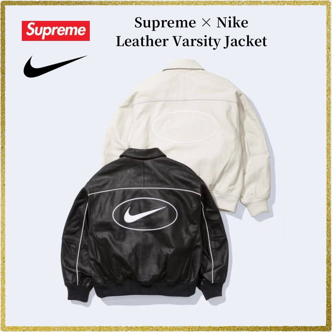 25SS】Supreme × Nike Leather Varsity Jacket シュプリーム (Supreme