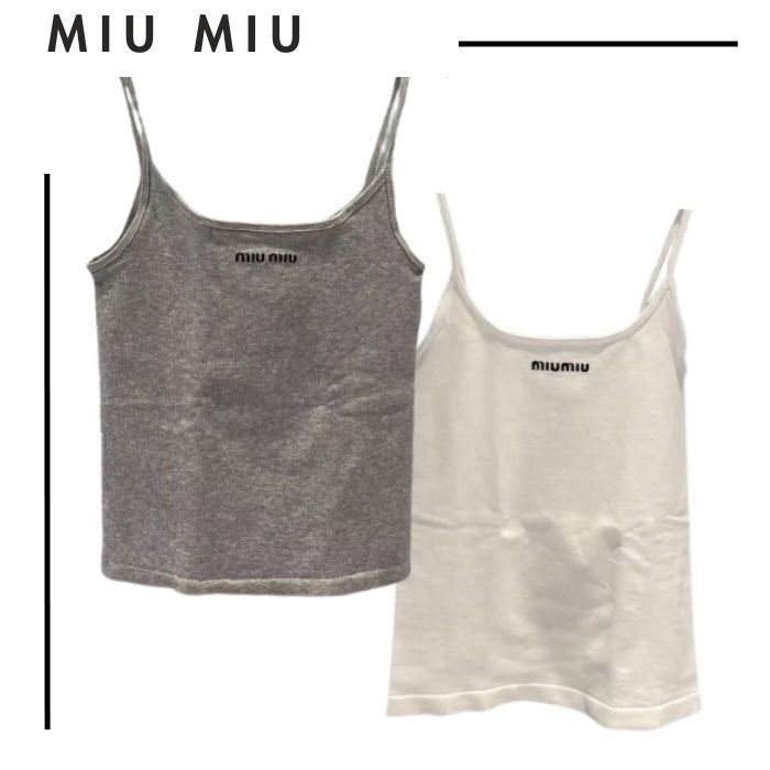 MIUMIU○快適な着心地！ロゴ入りシームレスキャミソールトップ (MiuMiu