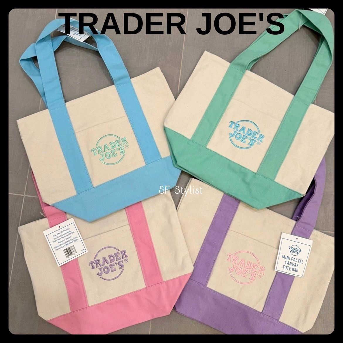 全4色☆完売品Trader Joe's トレジョ パステルミニトートバッグ