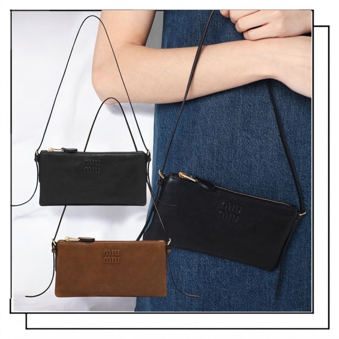 国内発】MIU MIU ナッパレザー ミニポーチ (MiuMiu/ショルダーバッグ