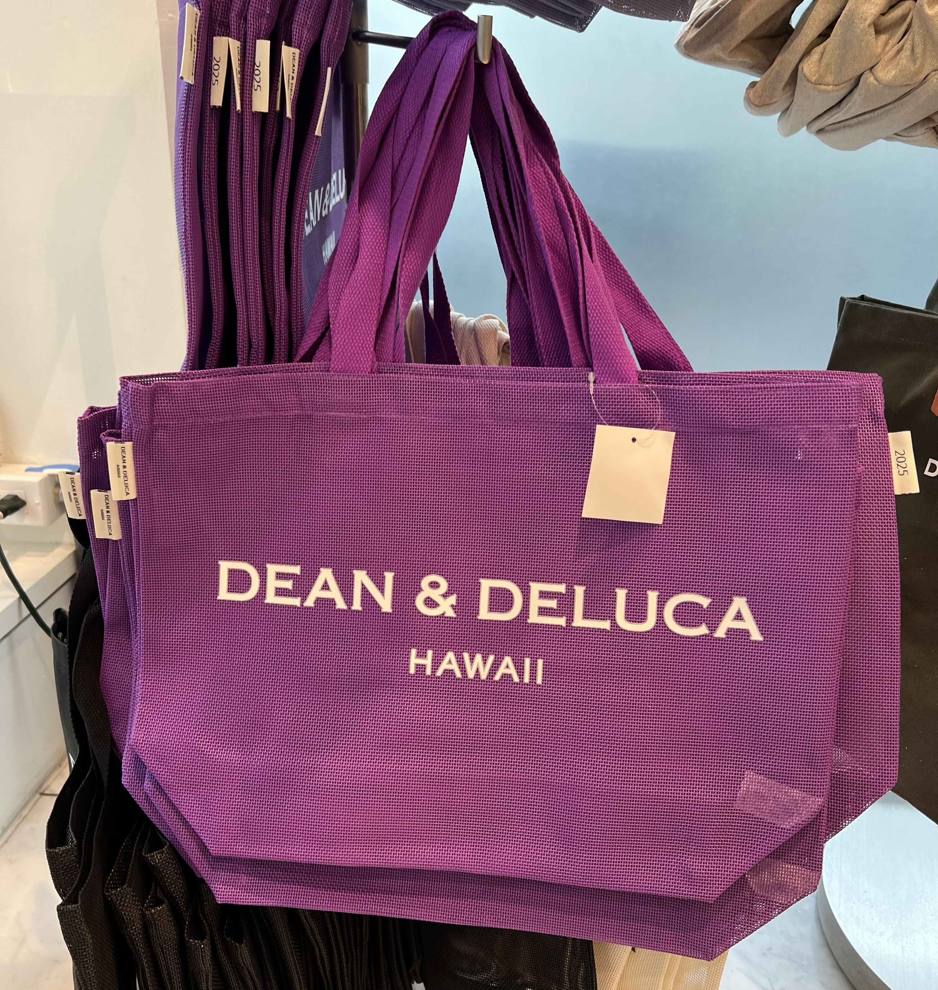 DEAN＆DELUCAハワイ限定 メッシュトート 紫 パープル L (中