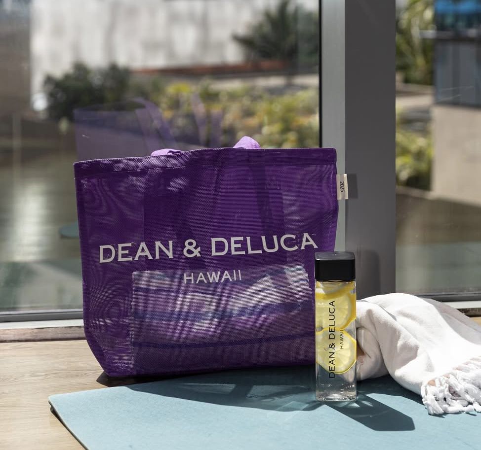 DEAN＆DELUCAハワイ限定 メッシュトート 紫 パープル L (中