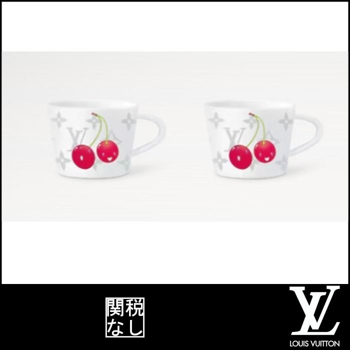 ルイヴィトン】 LV×TM Set of 2 Coffee Cups and Saucers (Louis