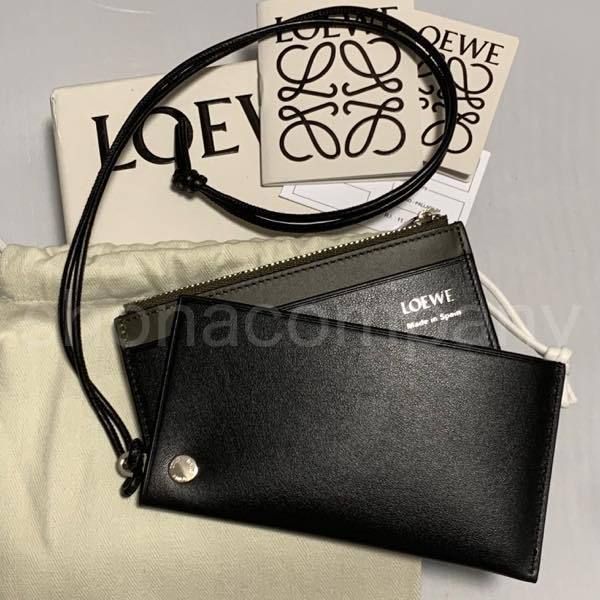 関込】LOEWE ロエベ◇ぺブル スライダー コインカードホルダー (LOEWE