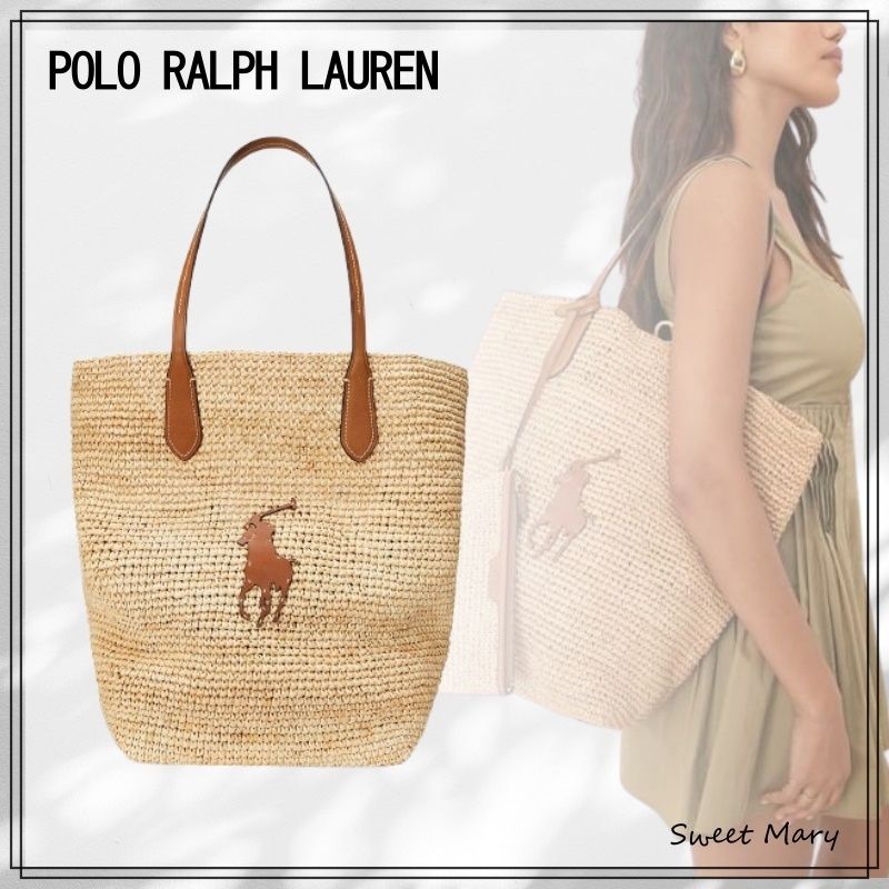 POLO RALPH LAUREN☆Big Pony ラフィア ラージ バック♪送料込 (POLO