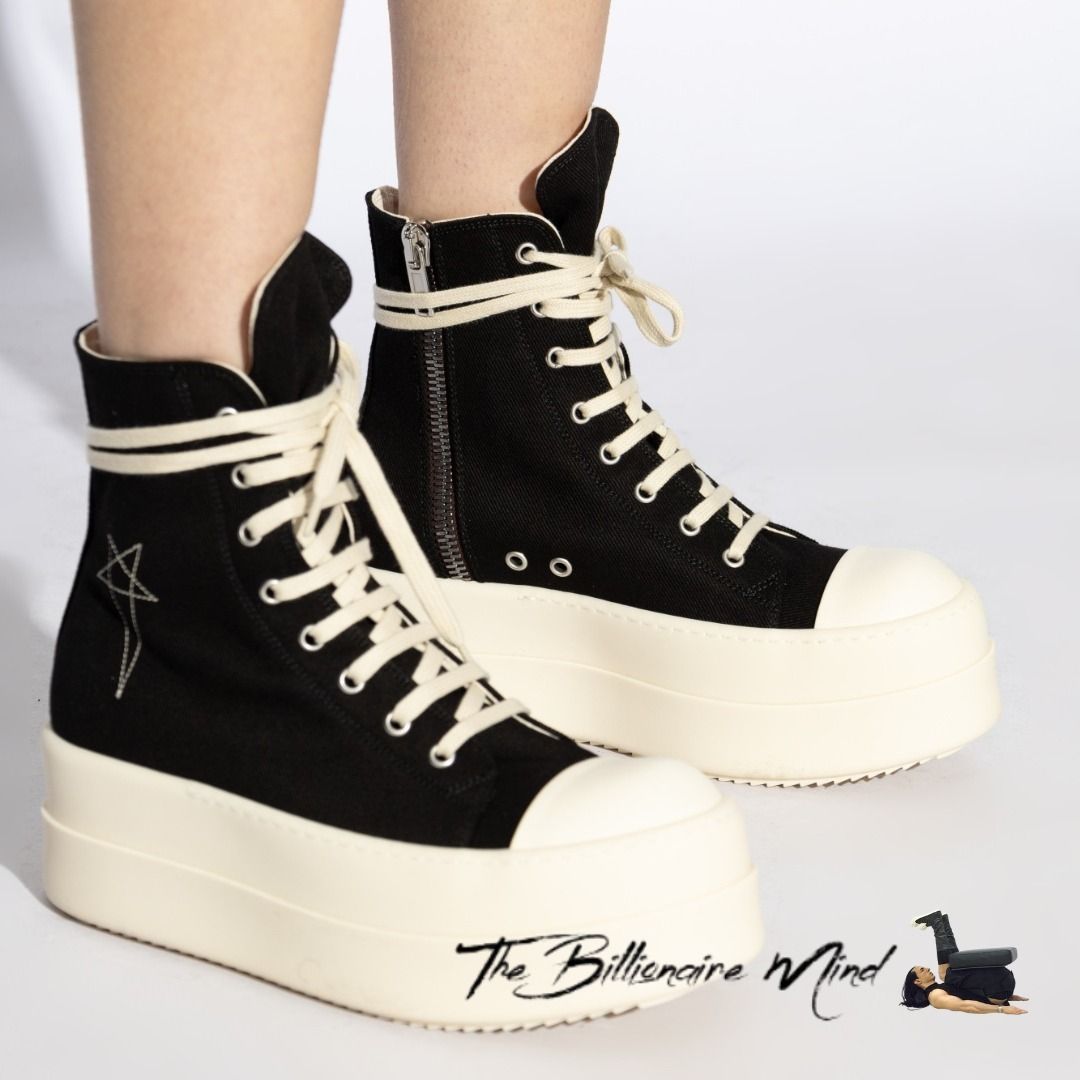 RICK OWENS DRKSHDW ダブルバンパー ハイカット スニーカー 黒 (RICK