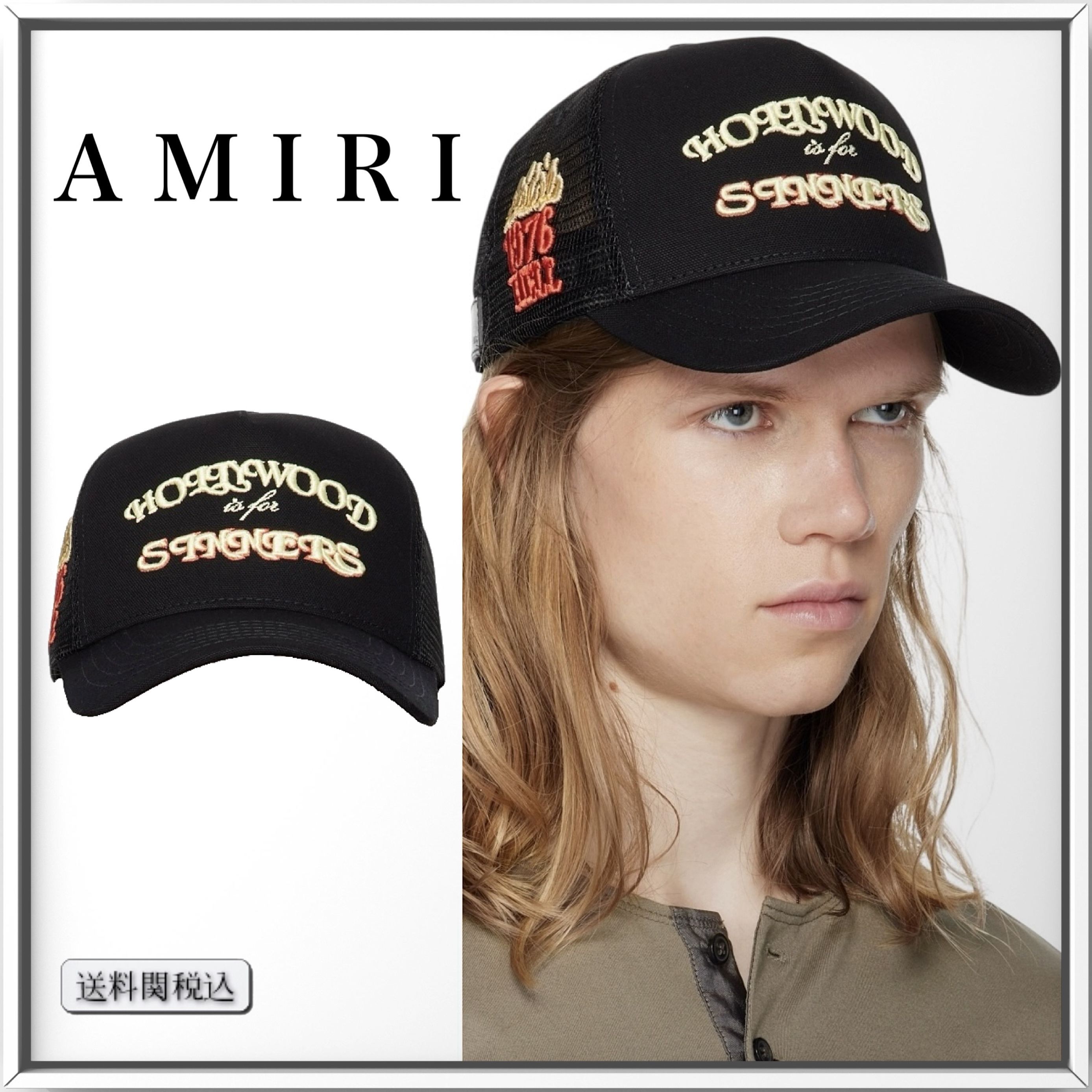 AMIRI ロゴ エンブロイダリー コットン&メッシュ キャップ 人気 (AMIRI
