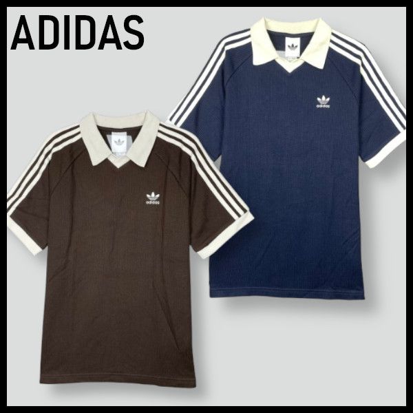 adidas】Waffle Short Sleeve Polo Shirt ワッフル ポロシャツ (adidas
