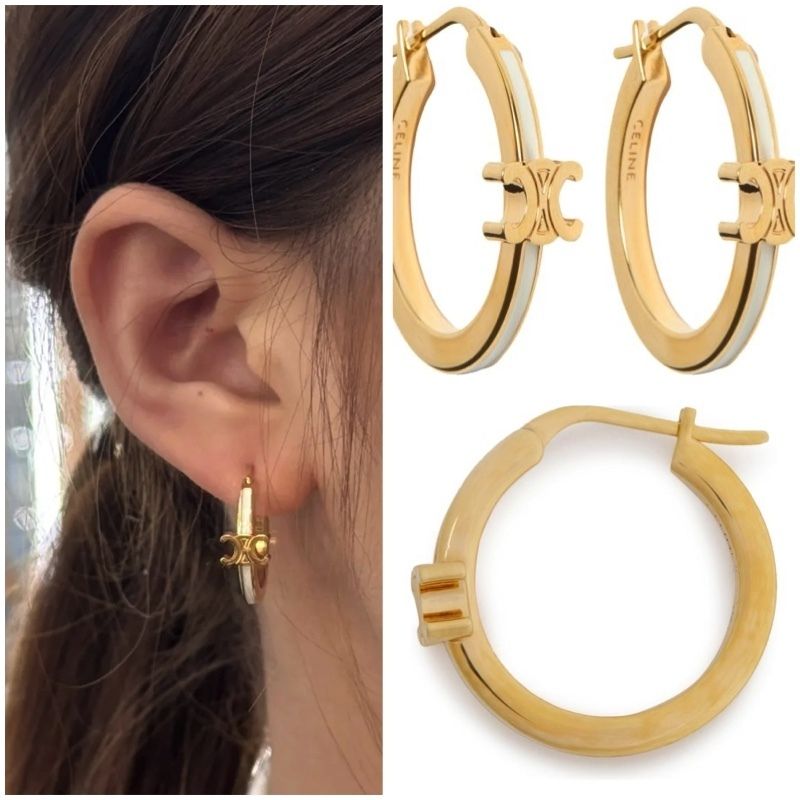 即発可能＊ CELINE トリオンフ フープ ピアス (CELINE/ピアス