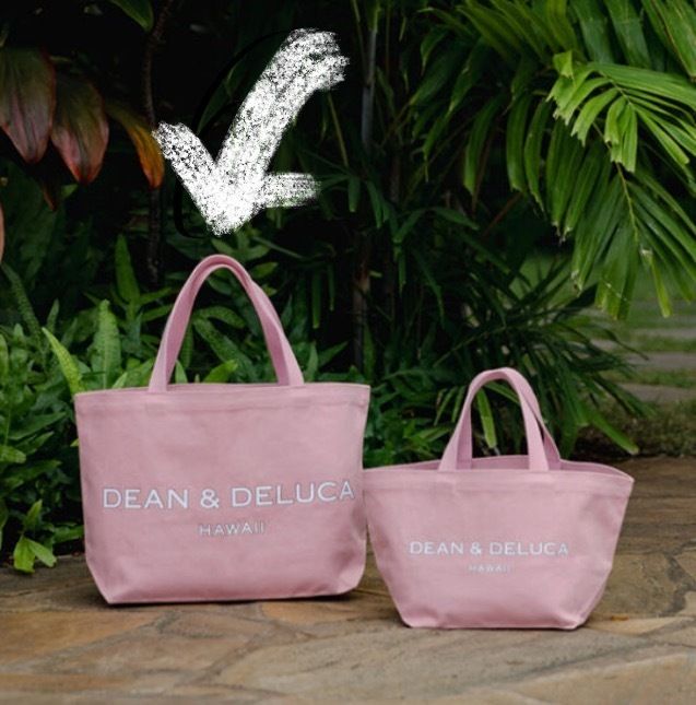 DEAN＆DELUCA ハワイ限定 キャンバストートバッグ ピンク L (大