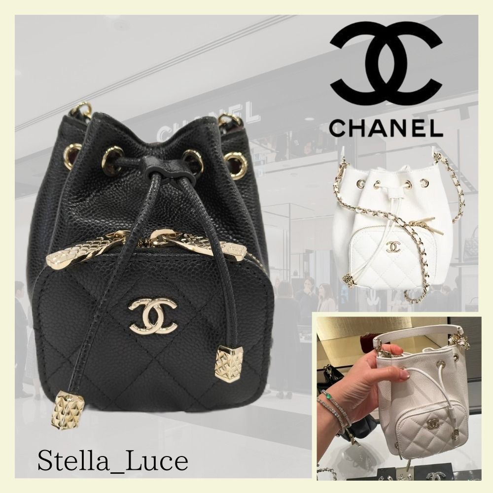 CHANELノベルティ ツィード ショルダー巾着 希少新品 シャネル