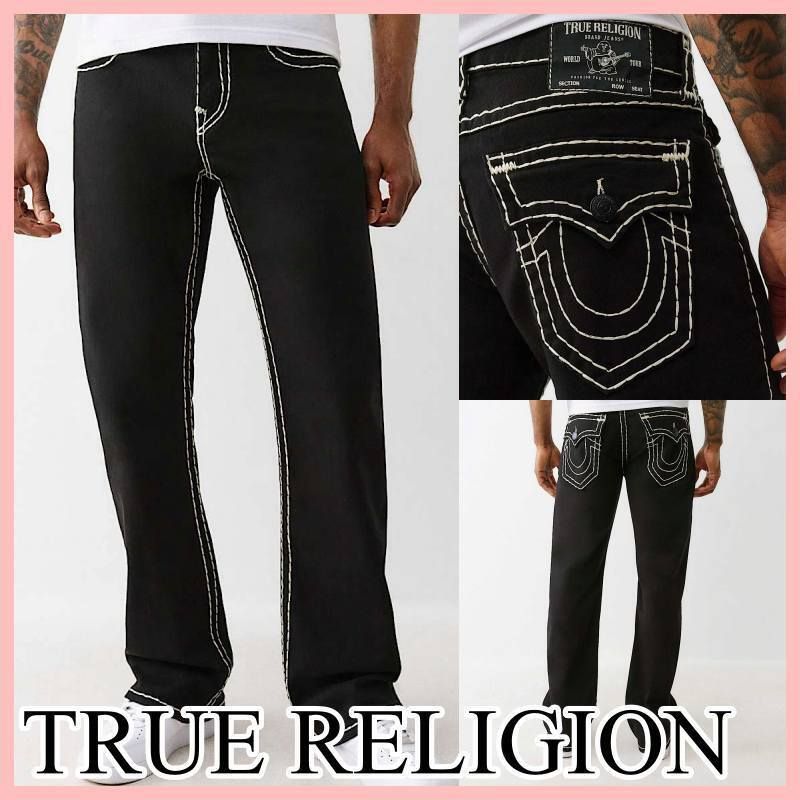 TRUE RELIGION BILLY SUPER T FLAP BOOTCUT ジーンズ 34 Black (TRUE