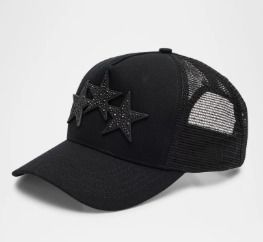 Amiri Crystal 3 Star Trucker Hat ブラック×クリスタル (AMIRI