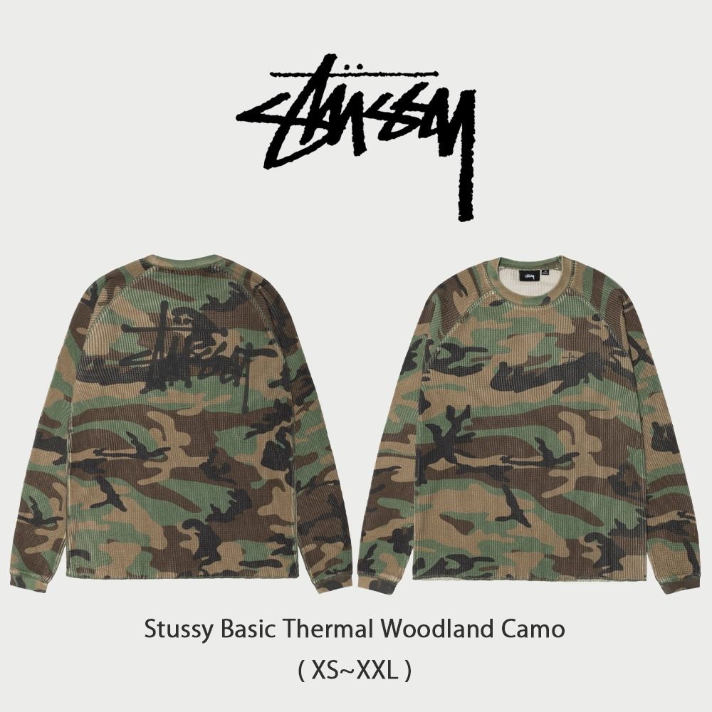 Stussy】 正規品☆ Basic Thermal Woodland Camo ☆人気 (STUSSY/T