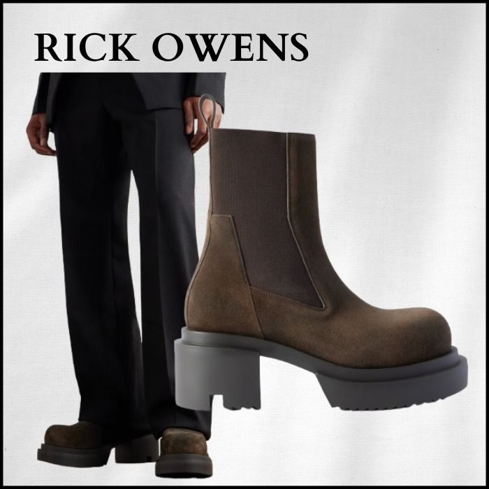 RICK OWENS】ビートル・ボーガン スエード チェルシーブーツ (RICK