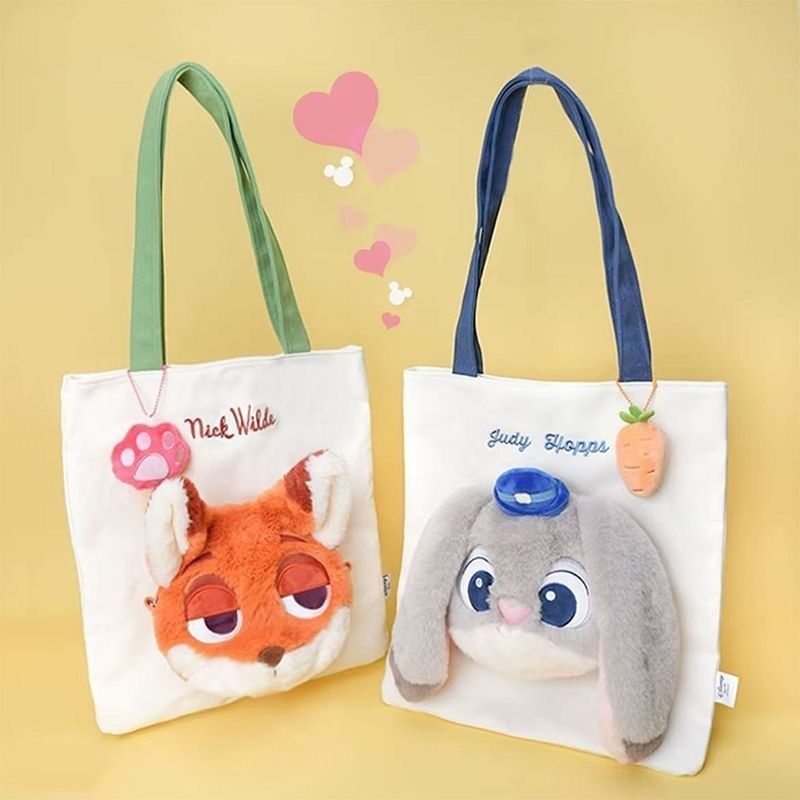 ズートピア キャンバスバッグ 取り外し可能ぬいぐるみ付き (Disney