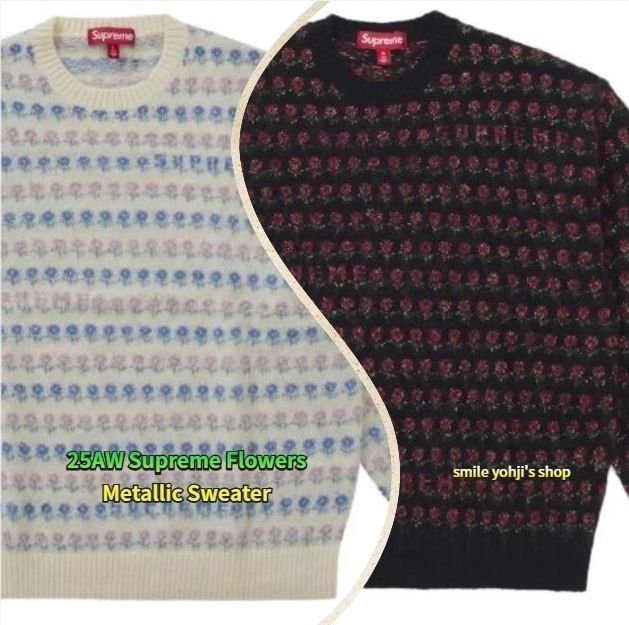 ☆25AW WEEK1☆Supreme Flowers Metallic Sweater (Supreme/ニット