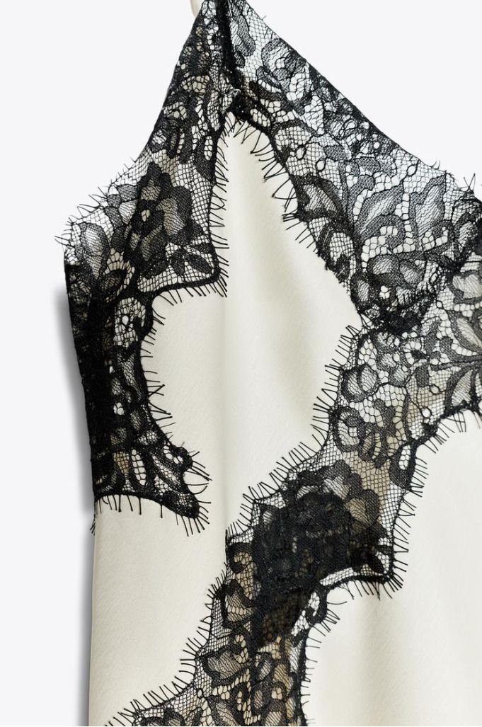 ZARA 関税込み ZW COLLECTION アシンメトリーレースワンピース (ZARA