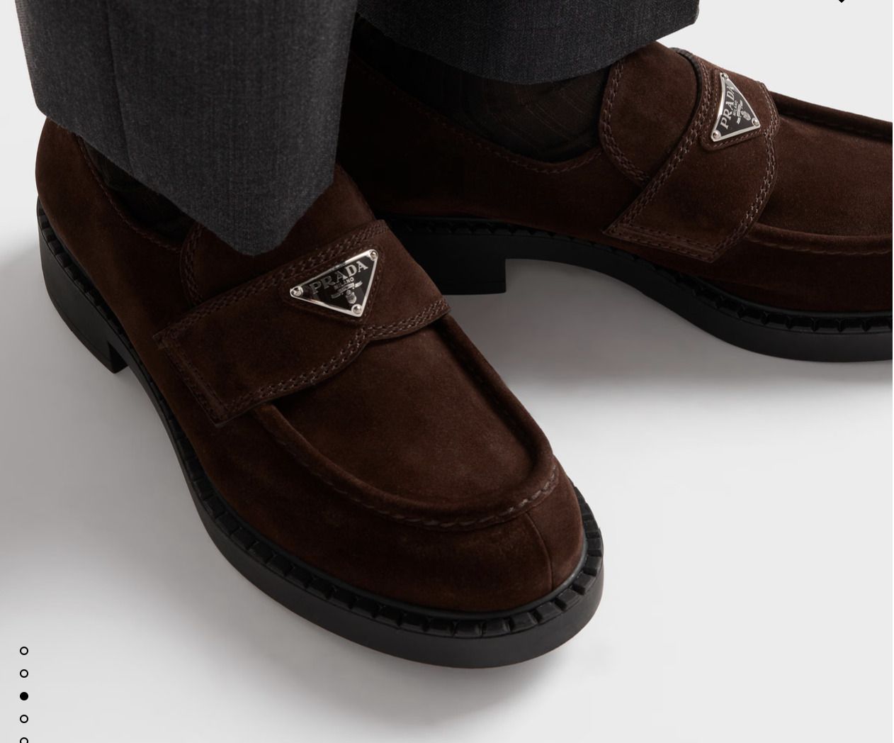 PRADA☆ダークブラウンチョコレートスエードローファー (PRADA/ドレス