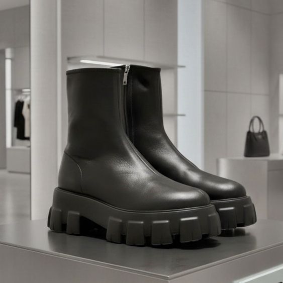 PRADA プラダ 25FW モノリス ナッパレザー ストレッチブーティー