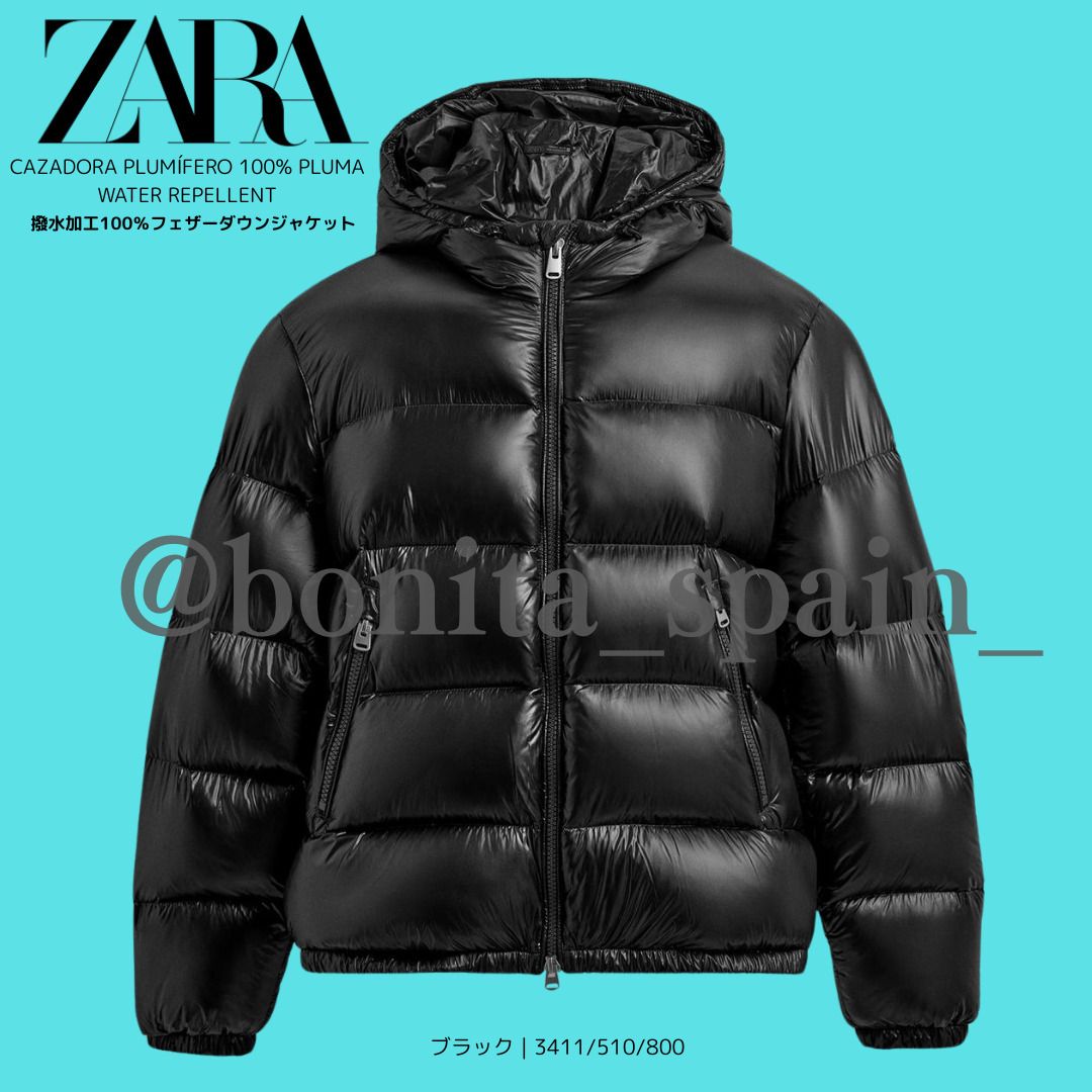 ZARA】撥水加工100％フェザーダウンジャケット 3411/510/800 (ZARA