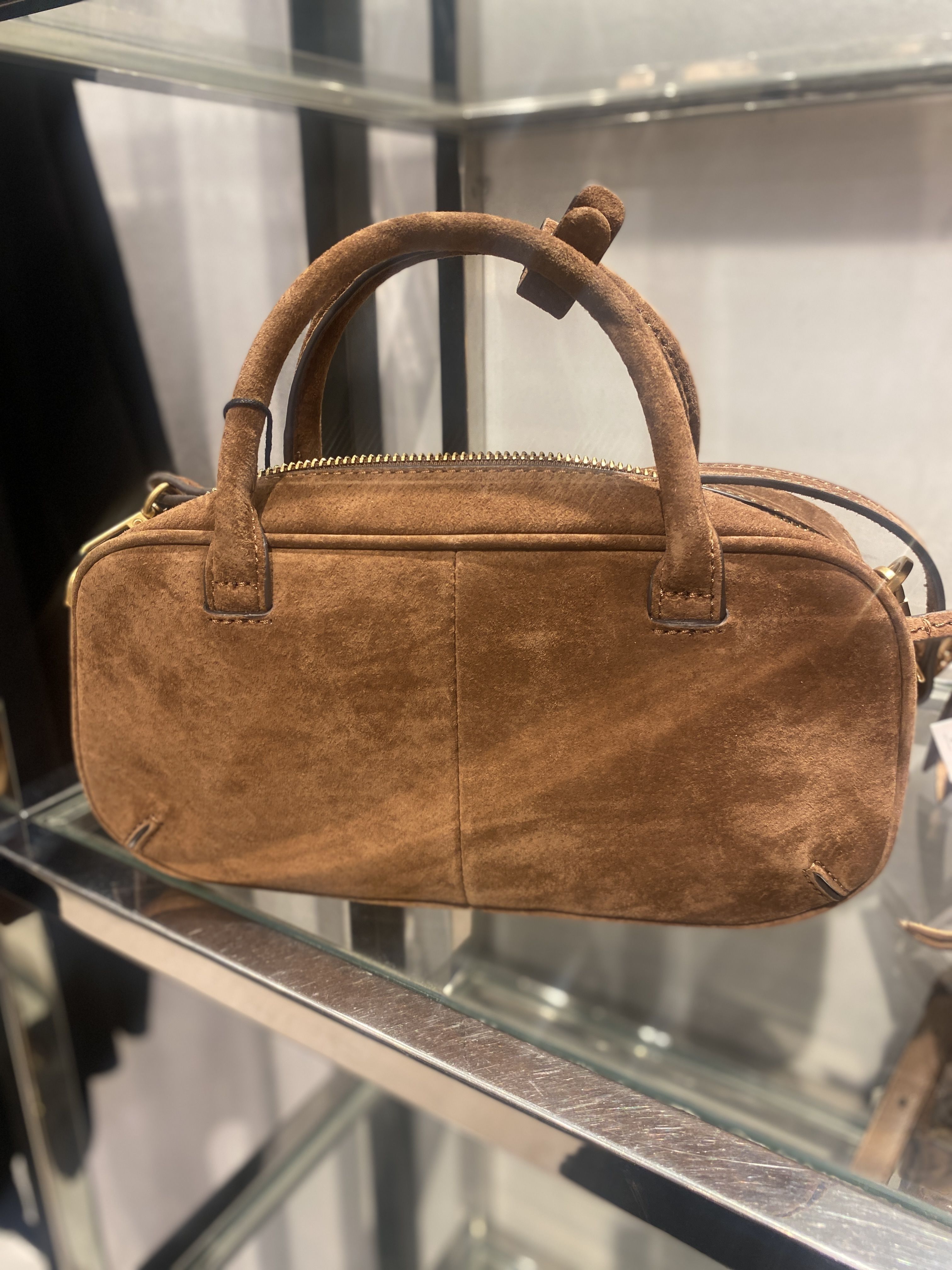 ZARA】スプリットスエード ミニボストンバッグ (ZARA/ボストンバッグ