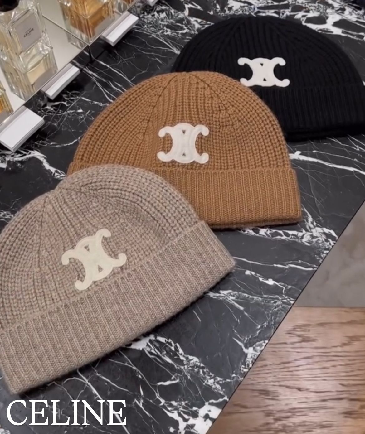 CELINE セリーヌ トリオンフ トリオンフ ニット帽 /カシミア (CELINE