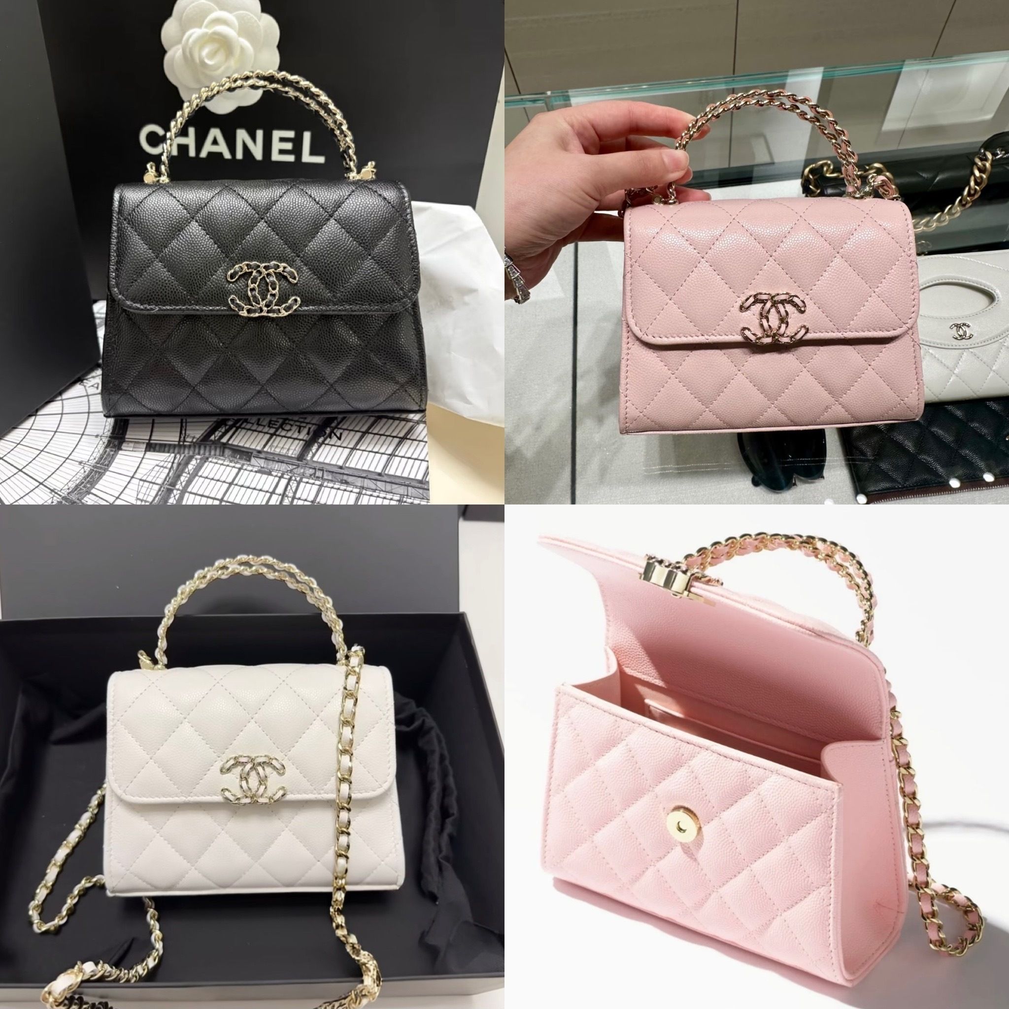 甘くて上品☆【CHANEL】Kelly チェーン クラッチバッグ ミニ (CHANEL
