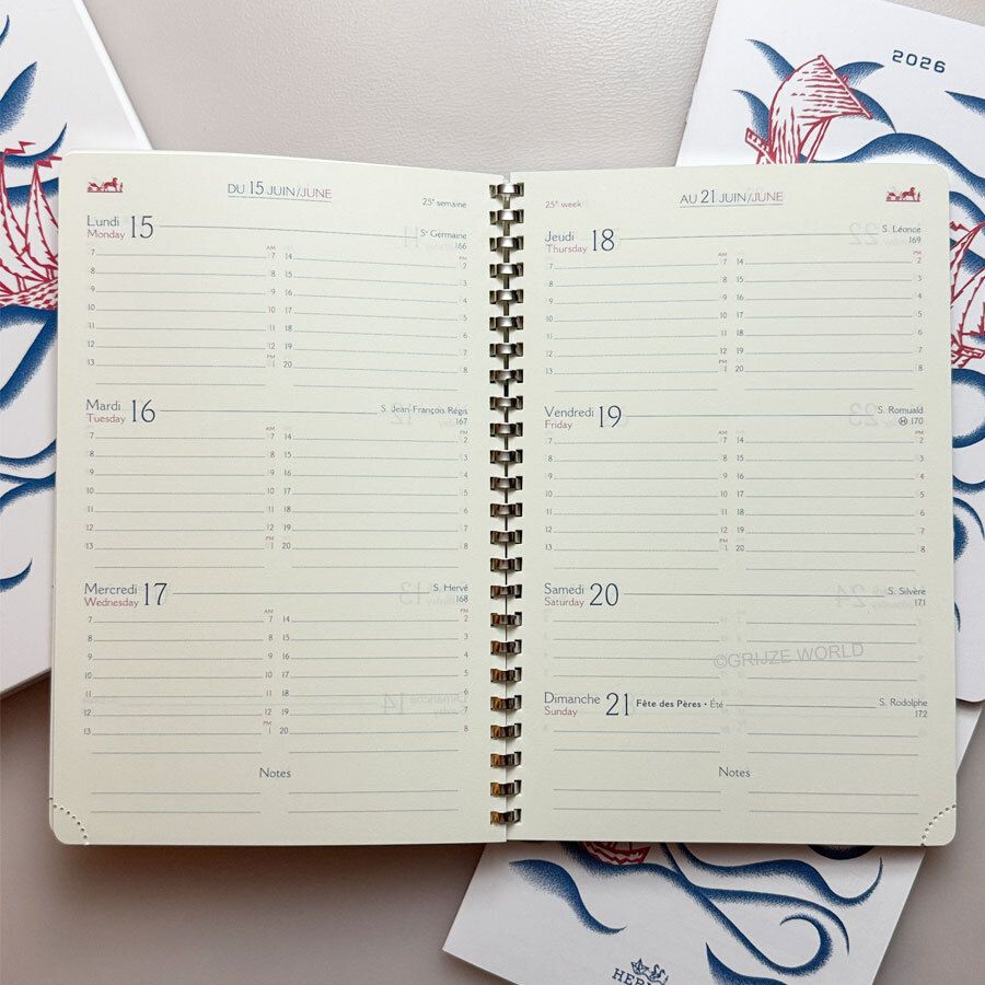 HERMES 欧州より グローブトロッター2026 手帳リフィル (HERMES/手帳