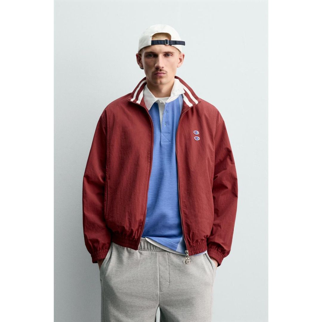 ZARA］CHAMPION X ZARA パッチ テクニカル ジャケット (ZARA/デニム