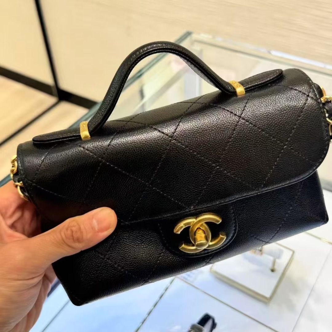 洗練ミニサイズ】CHANEL トップハンドル ショルダーバッグ (CHANEL