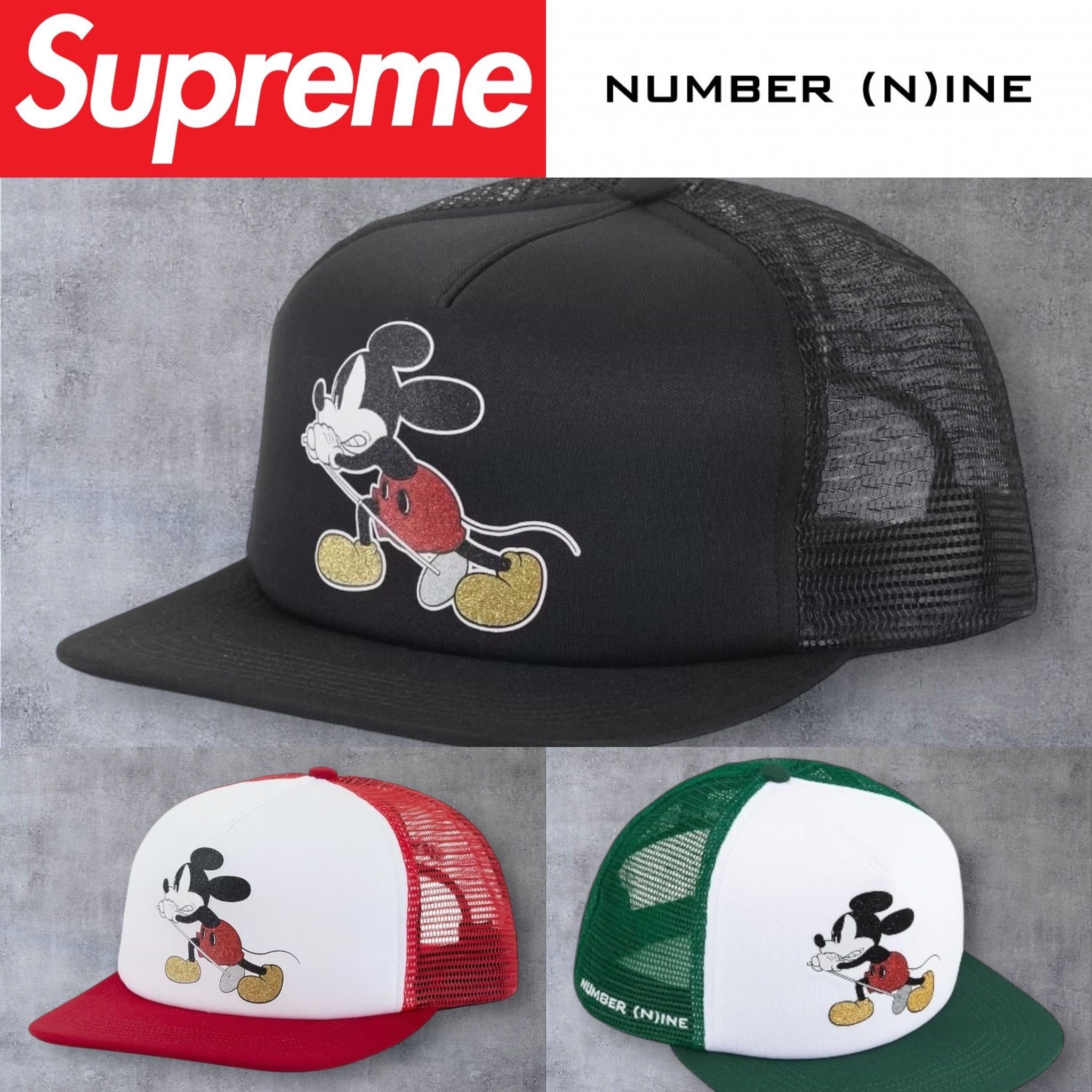 2025FW】Supreme Number (N)ine Mickey Mesh Back 5-Panel (Supreme