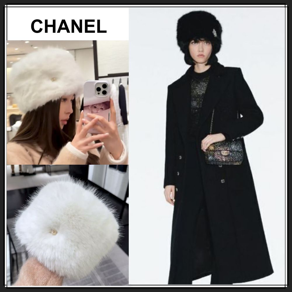 ふわふわハット【CHANEL】ココネージュ CCマーク ロシア帽 (CHANEL