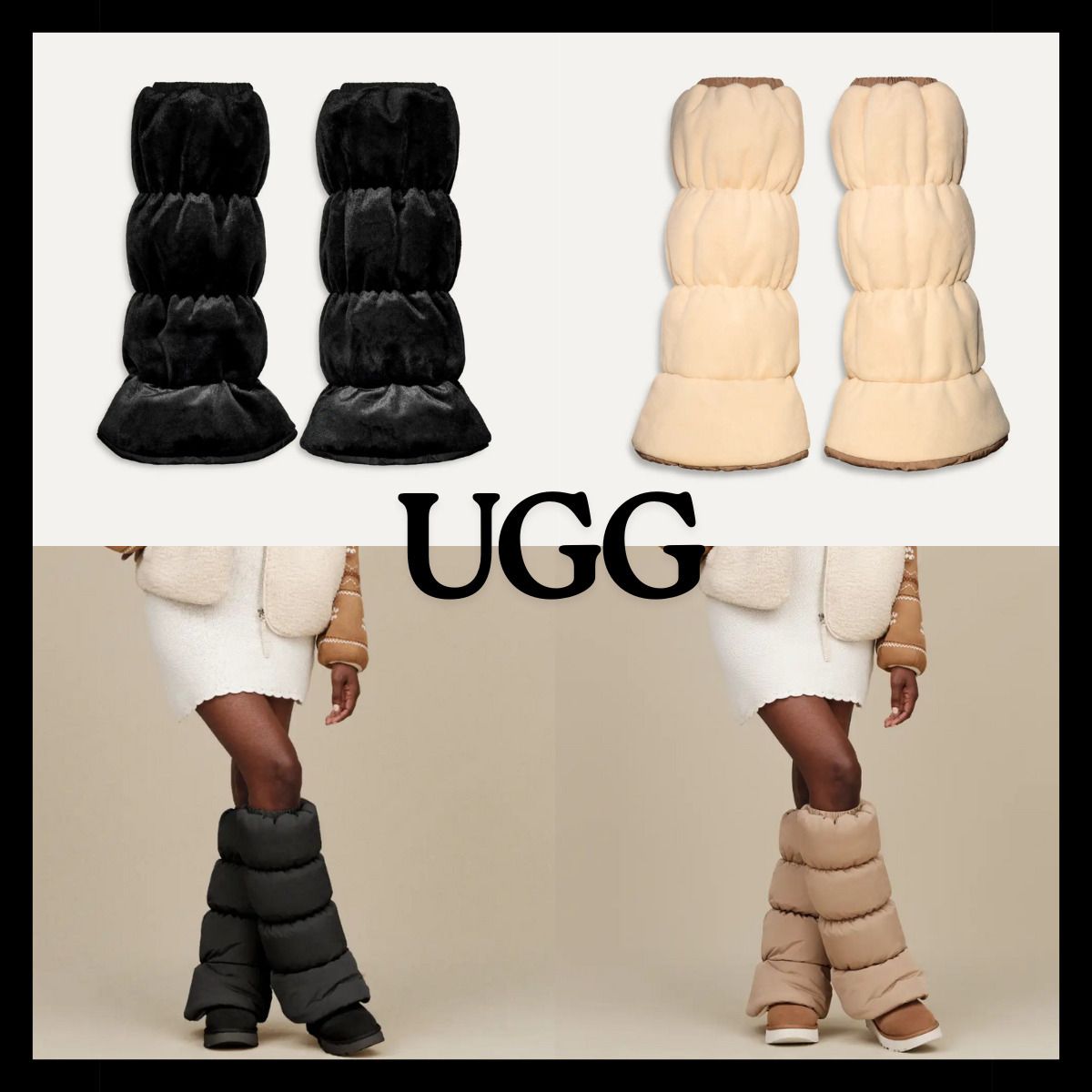 UGG】Plushwarmer レッグ ウォーマー リバーシブル ロゴ Tall (UGG